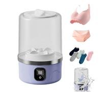 Mini Lavatrice per Biancheria Intima e Mutandine, Lavatrice Portatile per Leggeri Vestiti del Bambino, Piccola Lavatrice con Schermo LED, Batteria 3000mAh per Travel, Dorm, Hotel Use (Viola)