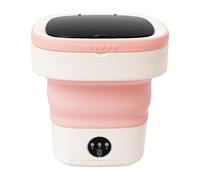 Mini lavatrice pieghevole, 12 l, 36 W, portatile, con timer e cestello scolapiatti, silenziosa, elettrica (rosa)