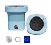 Mini Lavatrice Pieghevole 19x19x27cm Combinazione Lavasciuga 14L Grande Capacità Lavatrice Piccola Da Campeggio Per Dormitorio, Campeggio, Viaggi, Casa(Blue)