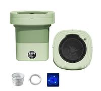 Mini Lavatrice Pieghevole 19x19x27cm Combinazione Lavasciuga 14L Grande Capacità Lavatrice Piccola Da Campeggio Per Dormitorio, Campeggio, Viaggi, Casa(Green)