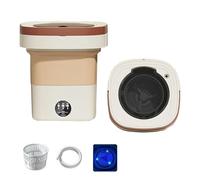 Mini Lavatrice Pieghevole 19x19x27cm Combinazione Lavasciuga 14L Grande Capacità Lavatrice Piccola Da Campeggio Per Dormitorio, Campeggio, Viaggi, Casa(Khaki)