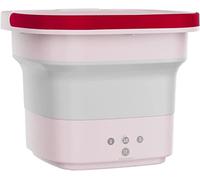 Mini lavatrice pieghevole da 4,5 l, turbina portatile ad ultrasuoni con porta USB, per campeggio, per calze e biancheria intima (rosa)
