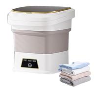 Mini Lavatrice Pieghevole, Lavatrice Portatile da 13 Litri, Mini Lavatrice Portatile a 3 Modalità con Tubo di Scarico, Maniglia e Ventosa per Biancheria Intima, Calzini, Lavatrice Piccola white