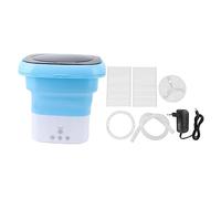 Mini Lavatrice Pieghevole, Mini Lavatrice Ad Alta capacità, Mini Lavatrice Portatile a Secchio con Adattatore per Tubo di Scarico, per Vestiti per Bambini, Appartamento, Dormitorio (Blu bianco)