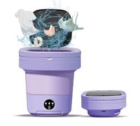 Mini lavatrice portatile, 11 l, ad alta capacità con 3 modalità di pulizia profonda per biancheria intima, vestiti per bambini o piccoli oggetti, lavatrice pieghevole per appartamenti, viaggi (viola)