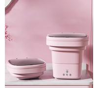Mini Lavatrice Portatile 8L, Lavatrice Piccola Pieghevole con Centrifuga, per Casa/Viaggio/Campeggio/Dormitorio/Vestiti per Bambini/Calzini/Biancheria Intima(Pink)