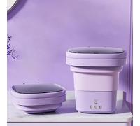 Mini Lavatrice Portatile 8L, Lavatrice Piccola Pieghevole con Centrifuga, per Casa/Viaggio/Campeggio/Dormitorio/Vestiti per Bambini/Calzini/Biancheria Intima(Purple)