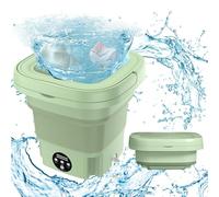 Mini Lavatrice Portatile 8L Mini Lavatrice Pieghevole con Spingimento, Secchiello Lavatrice Pieghevole Lavatrice Mobile per Biancheria Intima Calze e Piccoli Oggetti Campeggio Viaggi (verde)