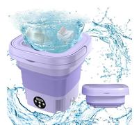 Mini Lavatrice Portatile 8L Mini Lavatrice Pieghevole con Spingimento, Secchiello Lavatrice Pieghevole Lavatrice Mobile per Biancheria Intima Calze e Piccoli Oggetti Campeggio Viaggi (Viola)
