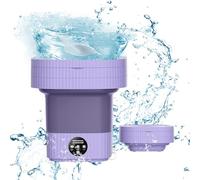 Mini Lavatrice Portatile 8L Mini Lavatrice Pieghevole con Spingimento, Secchiello Lavatrice Pieghevole Lavatrice Mobile per Biancheria Intima Calze e Piccoli Oggetti Campeggio Viaggi (Viola 10L)