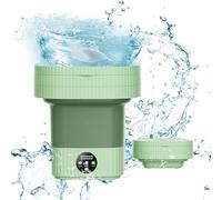 Mini Lavatrice Portatile 8L Mini Lavatrice Pieghevole con Spingimento, Secchiello Lavatrice Pieghevole Lavatrice Mobile per Biancheria Intima Calze e Piccoli Oggetti Campeggio Viaggi (verde 10L)