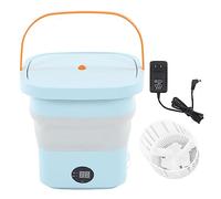 Mini lavatrice portatile a secchio pieghevole leggero mini lavatrice a secchi portatile lavatrice automatica pieghevole da 6 l con display a pannello LCD RV appartamento da viaggio verde (US Plug)