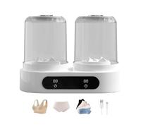 Mini lavatrice portatile da 2 litri con display digitale con timer per calzini, asciugamani per la saliva, adatta per appartamenti, hotel, viaggi e regali (doppia tazza)