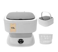 Mini lavatrice portatile, mini lavatrice e asciugatrice da viaggio pieghevole, da 15 l, lavatrice portatile e asciugatrice per appartamento. (grigio)