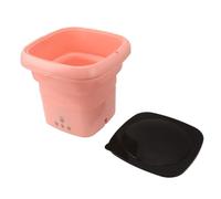Mini Lavatrice Portatile Pieghevole per Lavatrice con Secchio per Lavatrice con Coperchio per Appartamento da Viaggio per da 100 a 240 V (PINK)