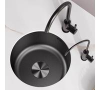 Mini lavello rotondo con rubinetto e accessori - Lavello salvaspazio in acciaio inox per la preparazione della cucina commerciale per piccoli spazi, bar di casa o area di preparazione del cibo