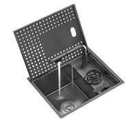Mini Lavello Singolo Nascosto In Acciaio Inox 304 Per Cucina E Soggiorno Con Lavabicchieri(55 * 38cm)