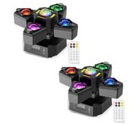 Mini LED Moving Head 120W Teste Mobili Luci Palcoscenico con Telecomando,RGBW Beam Stage Light 4 Bracci Effetto Palla Magica,DMX512 Luci da Discoteca Palco per DJ Bar Club Festival Matrimonio,2 PCS