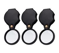 Mini Lente d'ingrandimento, Ingrandimento 8X, Tascabile Magnifier Pieghevole per Lettura Libri, Ispezione, Esplorazione, Anziani, Gioiellieri, Monete, Francobolli, Artigianato, 3 Pezzi