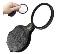 Mini lente d'ingrandimento tascabile 20x, con copertura protettiva rotante a 360°, portatile, portatile, pieghevole, per lettura, artigianato, lezioni di scienze, hobby, gioielli (nero)