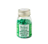 Mini Lenti di cioccolato color verde foglia per decorazione dolci 80 g Decora