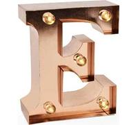 Legami - Mini Lettera decorativa luminosa, Gancio posteriore per appendere la Lettera al Muro, Tasto ON/OFF, 3 Batterie già incluse, Luce color Bianco caldo, Lettera E