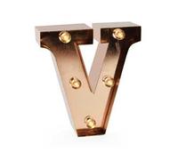 Legami - Mini Lettera decorativa luminosa, Gancio posteriore per appendere la Lettera al Muro, Tasto ON/OFF, 3 Batterie già incluse, Luce color Bianco caldo, Lettera V