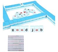 Mini lettera inglese Mahjong, nuovo gioco di parole inglesi ortografia mini alfabeto Mahjong, set da viaggio Mahjong, set di piastrelle Mahjong in miniatura per viaggi, feste, esterni