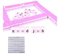 Mini lettera inglese Mahjong, nuovo gioco di parole inglesi ortografia mini alfabeto Mahjong, set da viaggio Mahjong, set di piastrelle Mahjong in miniatura per viaggi, feste, esterni