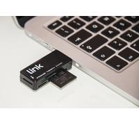 MINI LETTORE CARD USB 3.0 FINO A 5 GBPS LETTURA SIMULTANEA DI 4 SCHEDE T-FLASH, MICRO SD, SD, MMC, RS-MMC, MS, MS PRO, MS, MS DUO