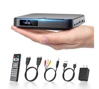 Mini lettore DVD HDMI, DESOBRY piccolo lettore DVD per TV, lettore DVD compatto 1080P HD per Smart TV con All Region Free, lettore CD DVD con uscita AV, ingresso scheda USB/TF, telecomando