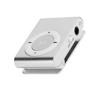 Mini lettore MP3, lettore multimediale digitale portatile, mini MP3 con clip posteriore, lettore con auricolare e cavo USB, fino a 5 ore di riproduzione, scheda di memoria di supporto (argento)