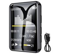 Mini lettore musicale MP3 da 128 GB, wireless 5.3 per giovani, qualità del suono HiFi, touchscreen, in lega di zinco, cavo dati e auricolari inclusi