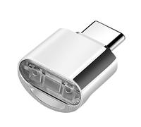 Mini lettore schede micro-SD e TF, adattatore USB-C argento