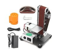 Mini levigatrice a nastro elettrica Levigatrice for lucidatura fai-da-te Smerigliatrice multifunzionale Affilatrice for bordi con 10 nastri abrasivi - Velocità regolabile(Set1)