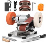 Mini levigatrice e affilacoltelli a nastro 3 in 1, nastro 30x330 mm | Smerigliatrice elettrica da banco, Leviga e Affila, Motore 150W, Officina