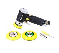 Mini Levigatrice Orbitale Pneumatica, Mini Aria Lucidatrice Rotorbitale, Mini Smerigliatrice Kit, 50mm/ 75 mm Tamponi per Lucidatura Kit Per carrozzerie Car Detailing