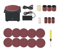 Mini levigatrice piatto e rullo abrasivo, affilacoltelli elettrici, 7 velocità variabili, 10 dischi abrasivi, 6 nastri abrasivi, levigatrice da tavolo fai da te, levigatrice per legno
