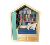 Mini Libreria - Casetta Per Libri In Legno | Librerie Puzzle, Scaffale Per Installazione Rapida Di Squisita Fattura Per Romanzi Per La Casa, Camera Da , Stanza D'angolo, Organizzazione, Ragazzi,