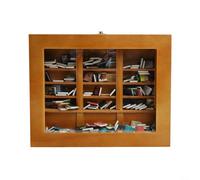 Mini libreria lenitiva per l'ansia, realizzata in legno e abbinata a 200 libri in schiuma manipolabili per il restauro della messa a fuoco (A)