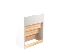 Mini libreria per bambini 2 in 1 in legno per ragazzi e ragazze età 1-5 anni design basso solido per soggiorno e camera da letto legno bianco 71 x 61 x 30 cm
