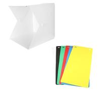Mini Lightbox Fotografico Pieghevole Doppia Luce LED e Sfondi | ABS Leggero, Riduzione Ombre, Sei Pannelli Colore, per Figure e Piccoli Articoli, Uso Ecommerce