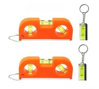 Mini livella magnetica, set di 4 pezzi, con livella orizzontale e verticale per superfici metalliche, bilancia direzionale precisa, arancione, per costruzione e artigianato, compatta, 11 cm