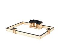 영공방 Mini Lofty Gate Soseul Daemun Coreano Hanok Modello Kit In Legno 1/150 | 1/150 modello in legno di un cancello soseul-daemun coreano con cortile murato, 198x138x40mm, tegole in gomma nera