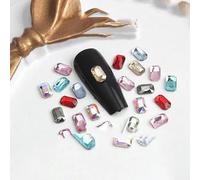 Mini LT Mix Color Piatto Nail Art Collezione Strass Per Accessori per manicure Ornamenti Diamanti-3x5mm Reottagonale-Lt Mix Color-50 Pezzi