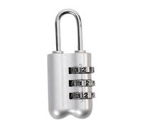 Mini lucchetto con codice di password a 3 cifre, in lega di alluminio, con combinazione, ripristinabile, for porta borsa da viaggio(Silver)