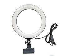 Mini luce di riempimento ad anello per supporto da scrivania con clip di fissaggio da 4,52 pollici, kit di illuminazione per videoconferenze, telecomando di illuminazione