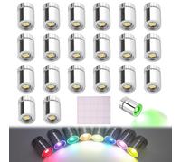 Mini luci a LED, 20 pezzi, luce micro LED, illuminazione per casa delle bambole con 20 colle, piccole luci con batteria, adatte per decorare le case delle bambole (Luci Colorate)