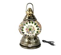 Mini luci da tavolo USB a mosaico turco Lampade da tavolo romantiche da giardino per campeggio Luci notturne marocchine a 3 colori con oscuramento per camera da letto, ristorante, caffetteria, b
