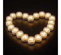 Mini luci da tè a LED a immersione, impermeabili, piccole luci a batteria bianca calda, alimentate a batteria, per matrimoni, piscine, vasi e decorazioni festive (telecomando non incluso)